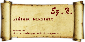 Szélesy Nikolett névjegykártya