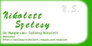 nikolett szelesy business card